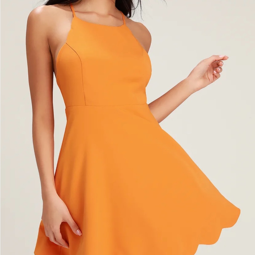 Orange Lulus backless dress